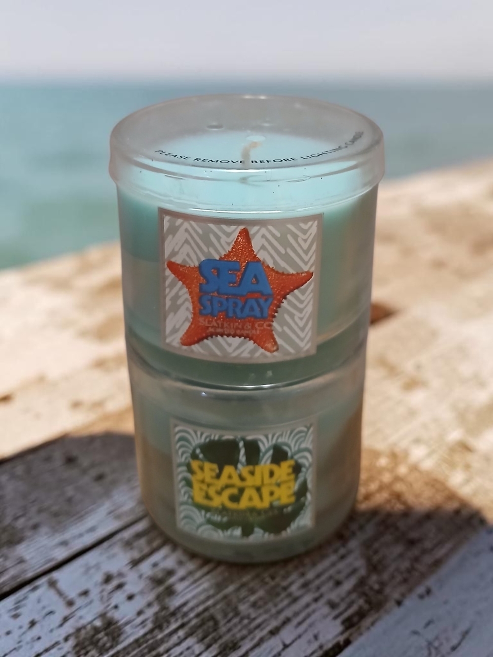Sea Spray & Seaside Escape Candle Duo - Light Blue - Unbranded